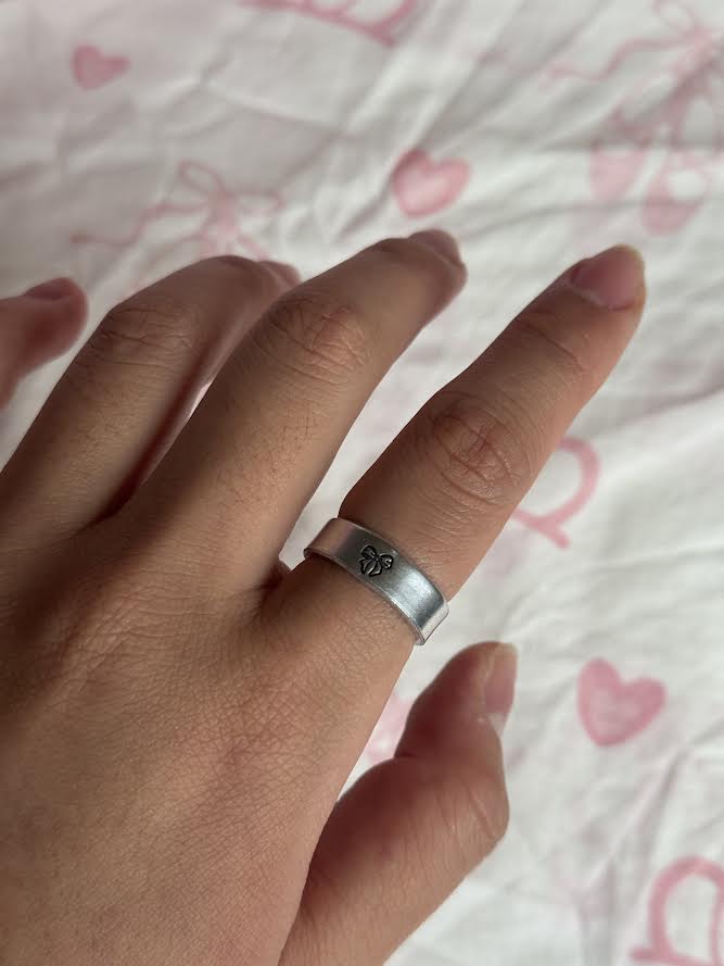 Bow Hand Stamped Ring