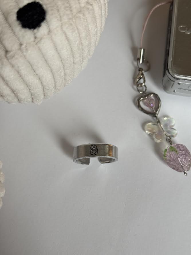 Miffy Bow Hand Stamped Ring