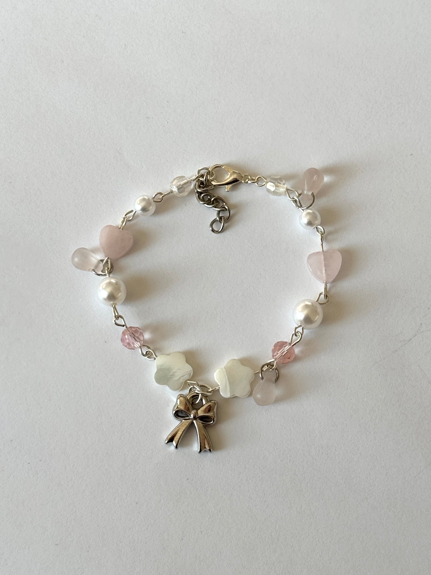 Pearl Pink Bow Bracelet