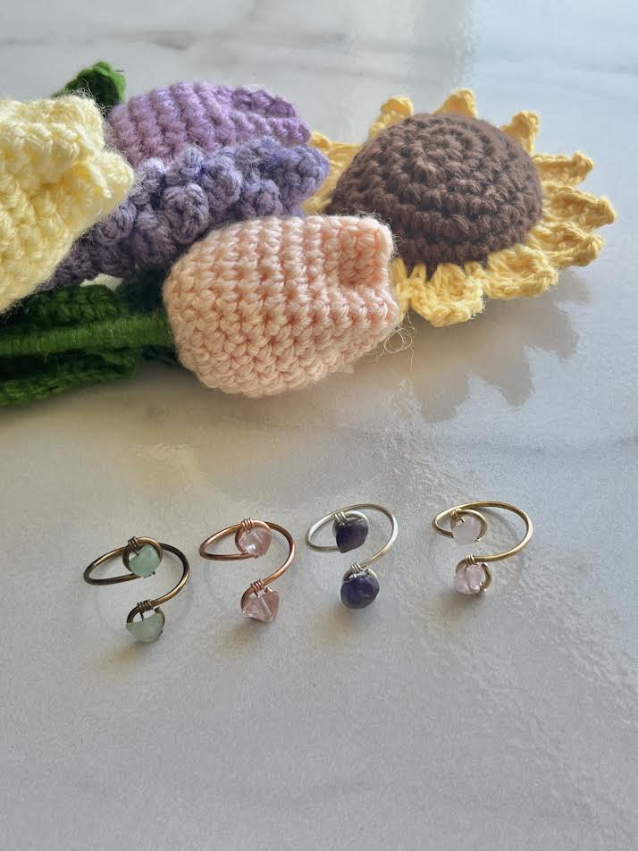 Adjustable Crystal Wire Rings