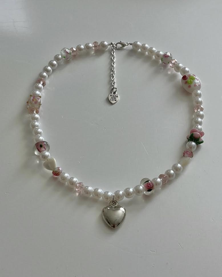 Pink Flower Necklace