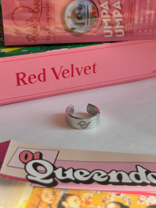 Red Velvet Hand Stamped Ring